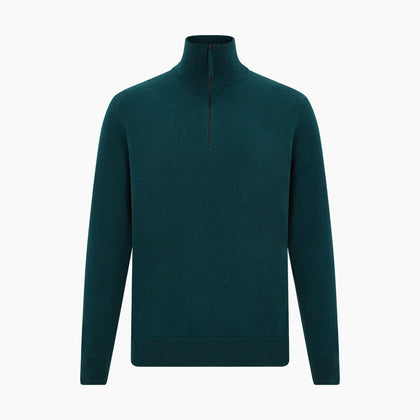 Hunter Green Half-Zip Cashmere Jumper Image 4