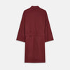 Burgundy Cotton-Cashmere Kimono Gown