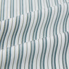 View 5 of product The Green Double Stripe Quarzo Nightshirt by Turnbull & Asser is a relaxed-fit, long-sleeve, knee-length Italian cotton shirt dress with a collar, partial button-down front, chest pocket, and buttoned cuffs in green and white stripes.