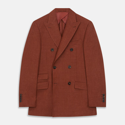 Rust Linen-Wool-Silk Bertie Blazer