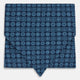 Dark Navy Floral Tile Pattern Printed Silk Cravat
