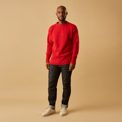 Red Lewis Guernsey Knitted Jumper