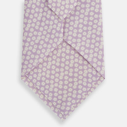Lilac Flower Patterned Silk Tie Image 2