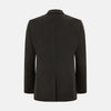 View 3 of product The Turnbull & Asser Olive Brown Apsley Single-Breasted Caban Coat for men features three buttons, notched lapels, and three front pockets, shown against a plain white background.