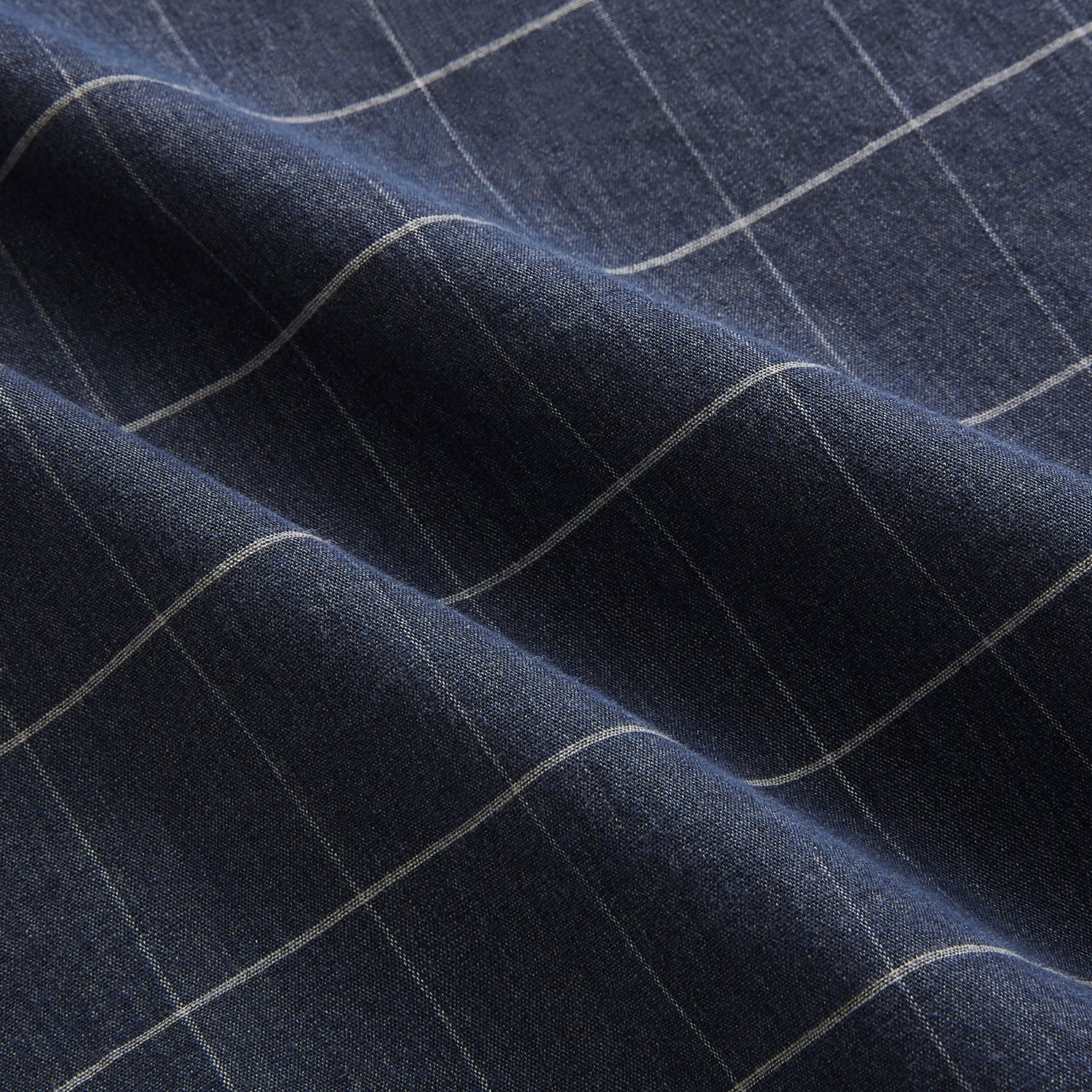 View 6 of product The Turnbull & Asser Royal Blue Check Hampstead Overshirt features a white windowpane pattern, long sleeves, two front pockets, and a chest pocket, displayed on a plain white background for an elegant classic look.