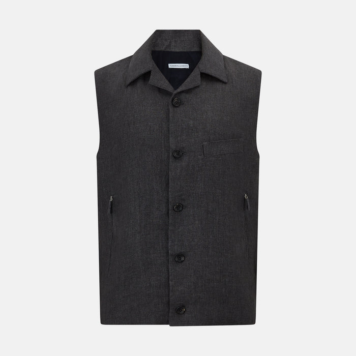 Ash Collared Linen Waistcoat