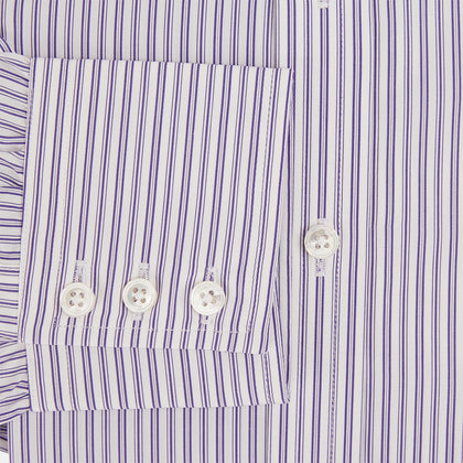 Purple Ticking Stripe Mayfair Shirt Image 3