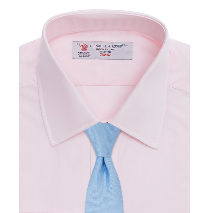 Pink Cotton Shirt with T&A Collar and Double Cuffs Image 5
