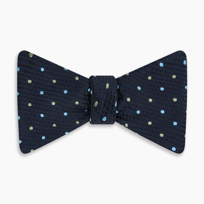 Lime Green and Sky Blue Spot Silk Bow Tie Image 3