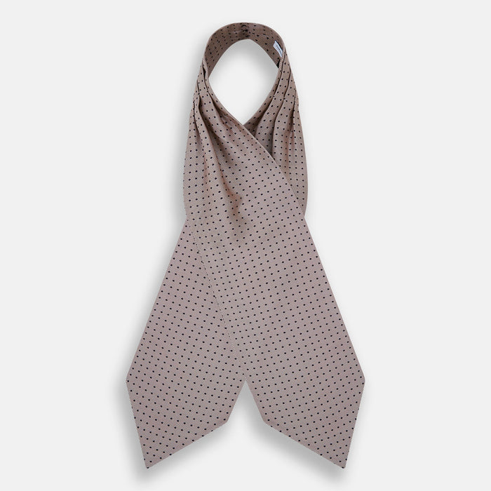 Navy and Lilac Micro Dot Silk Cravat Image 1
