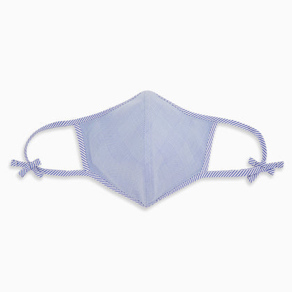 Blue Fine Check Zephyr Cotton Commuter Mask With 3 Viroformula™ Filters Image 6