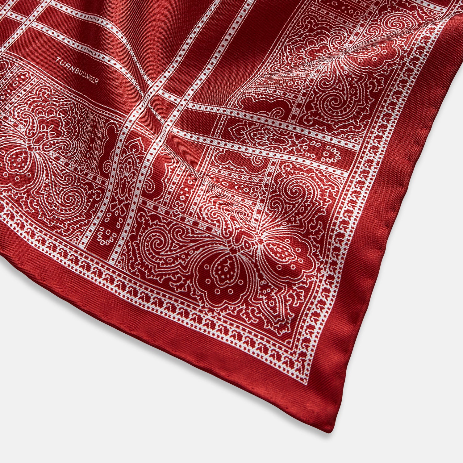 Image 7 of product Red Paisley Bandana Patterned Silk Pocket Square