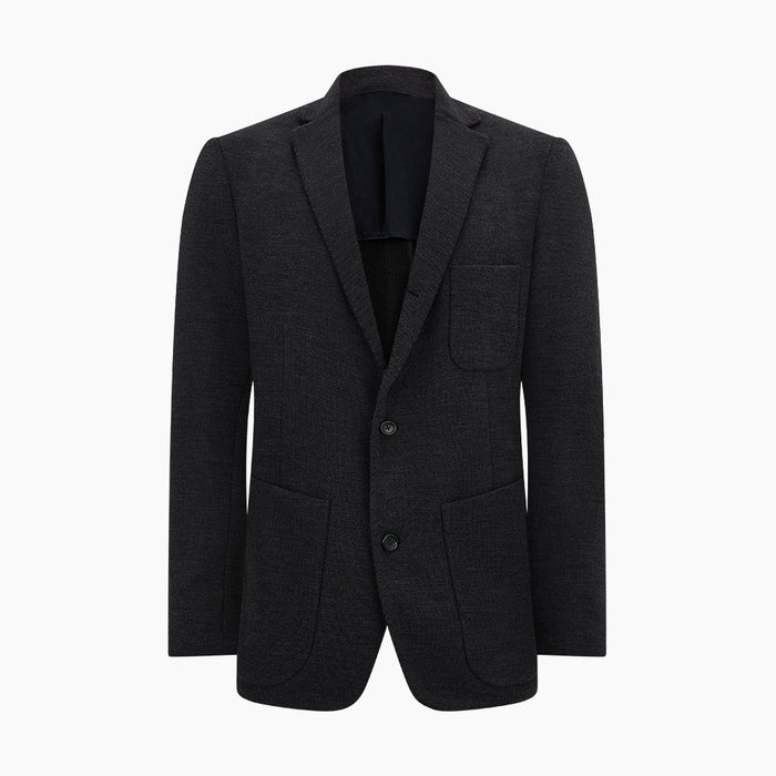 Charcoal Knitted Oxford Blazer Image 4