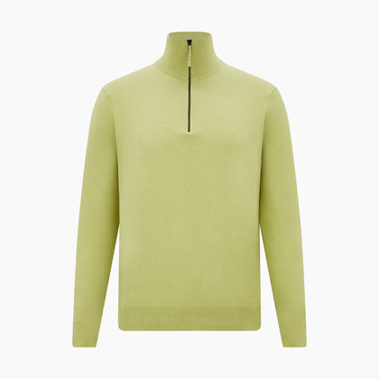 Melon Green Half-Zip Cashmere Jumper Image 4
