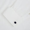 View 3 of product Turnbull & Asser’s Navy Circle Cufflinks feature round sterling silver with deep navy faces, shown on a white background—a classic men’s accessory.