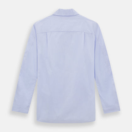 Pale Blue Hairline Stripe Pyjama Shirt Image 2