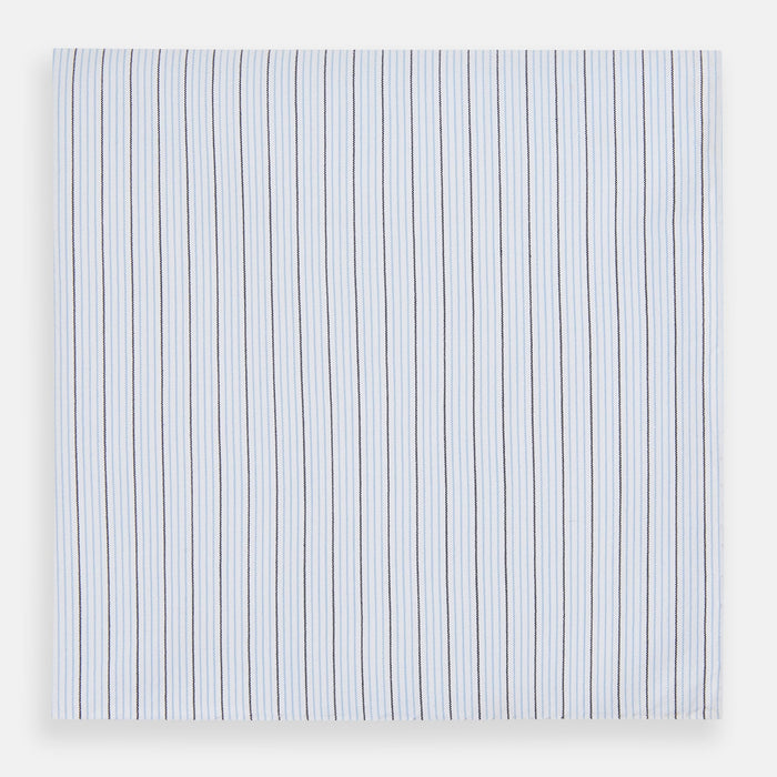 Hand Rolled Blue Multi Stripe Handkerchief
