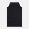 View 4 of product The Turnbull & Asser Smoke Grey Half-Zip Cashmere Jumper features long sleeves, a high collar, and a half-zip design, displayed against a plain white background.