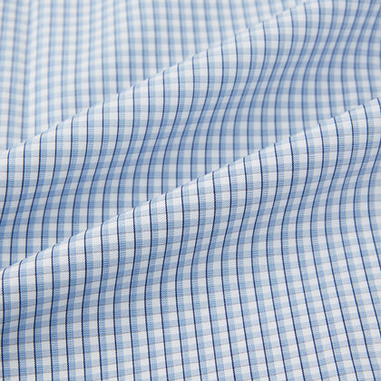 Blue Micro Shadow Check Mayfair Shirt Image 5