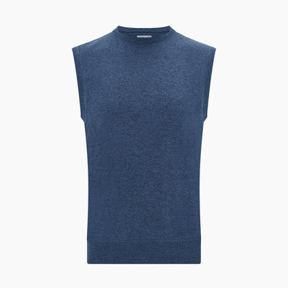 Pacific Blue Cashmere Round Neck Vest Image 3