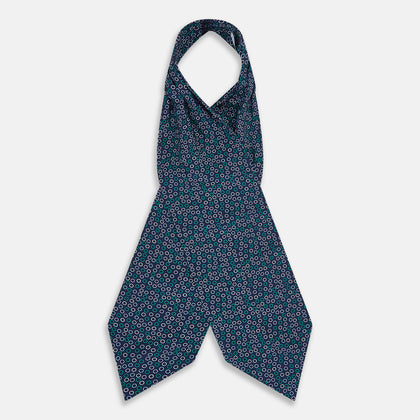 Multicoloured Dark Navy Circle Silk Cravat