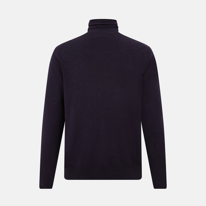 Dark Purple Fine Merino High Neck Jumper Image 2