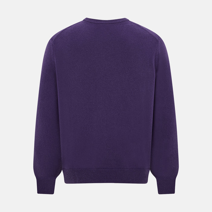 Purple Cashmere Round Neck Jumper Image 2
