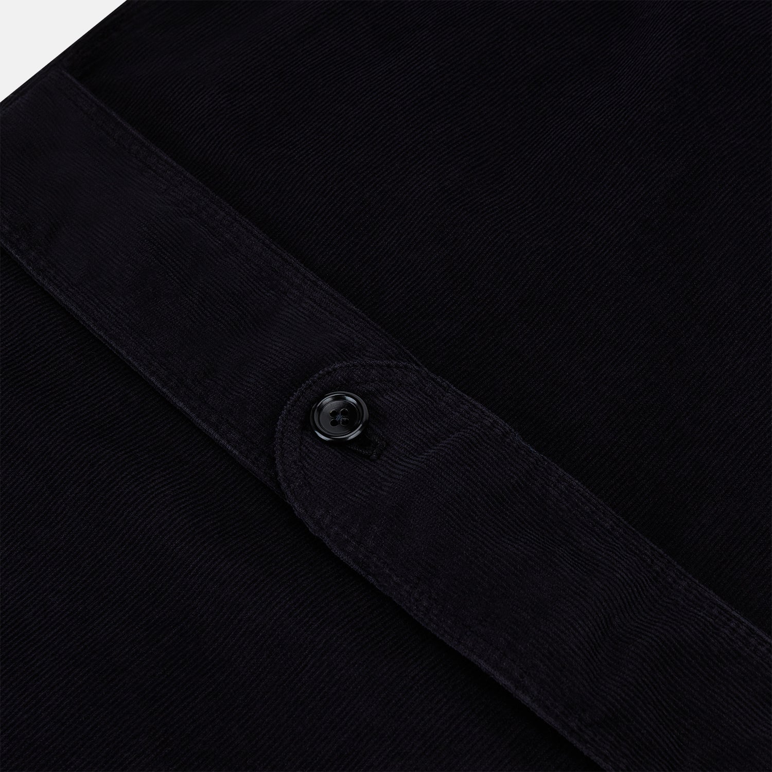 View 4 of product The Navy Kingston Corduroy Caban Jacket by Turnbull & Asser features six front buttons, a notched collar, chest pocket, and buttoned cuffs, showcased against a plain white background.
