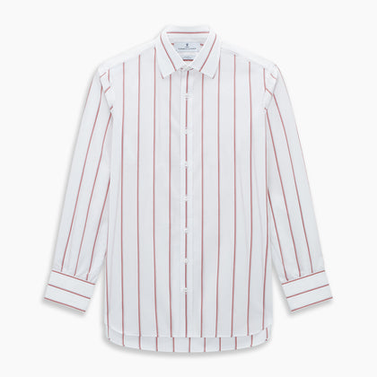 Dark Red Track Stripe Mayfair Shirt Image 6
