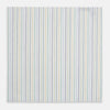 View 2 of product The Turnbull & Asser Yellow Multi Double Pinstripe Hand-Rolled Handkerchief features white fabric with thin blue, green, yellow, and gray stripes. Meticulously hand-rolled edges showcase the superior English craftsmanship.