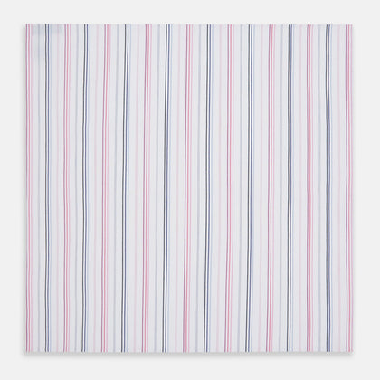 Hand Rolled Pink and Blue Multi Stripe Handkerchief Image 5