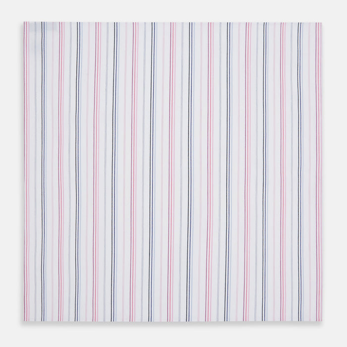 Hand Rolled Pink and Blue Multi Stripe Handkerchief Image 5