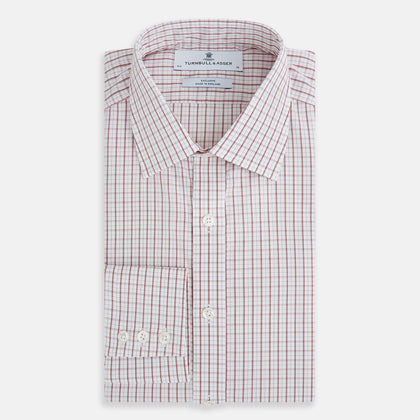 Red Tattersall Check Mayfair Shirt Image 4
