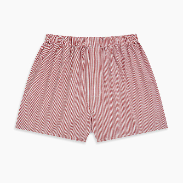 Red Fine Bengal Stripe Godfrey Boxer Shorts Image 2