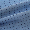 View 4 of product The Turnbull & Asser Navy and Blue Micro Dot Silk Cravat, featuring a refined dot pattern, makes an elegant statement when paired with a matching pocket square, showcased here against a white background.