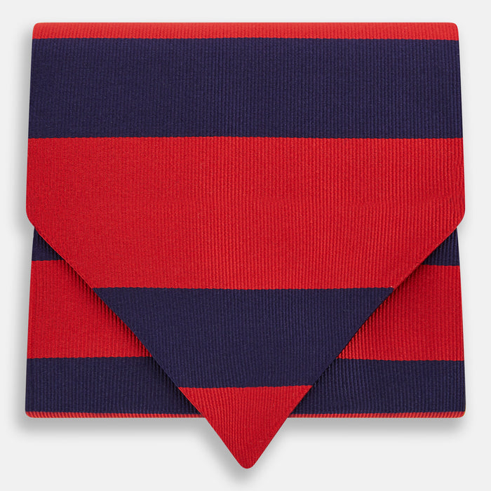 Red and Navy Striped Silk Cravat
