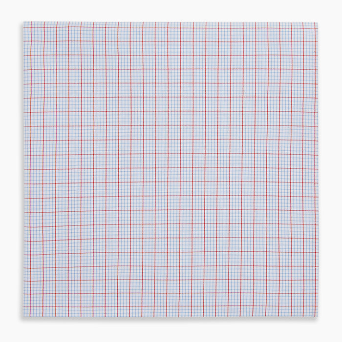 Hand Rolled Red Multi Graph Check  Handkerchief Image 3
