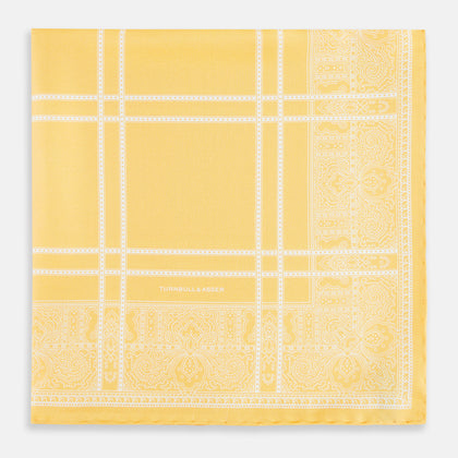 Banana Paisley Bandana Patterned Silk Pocket Square Image 7