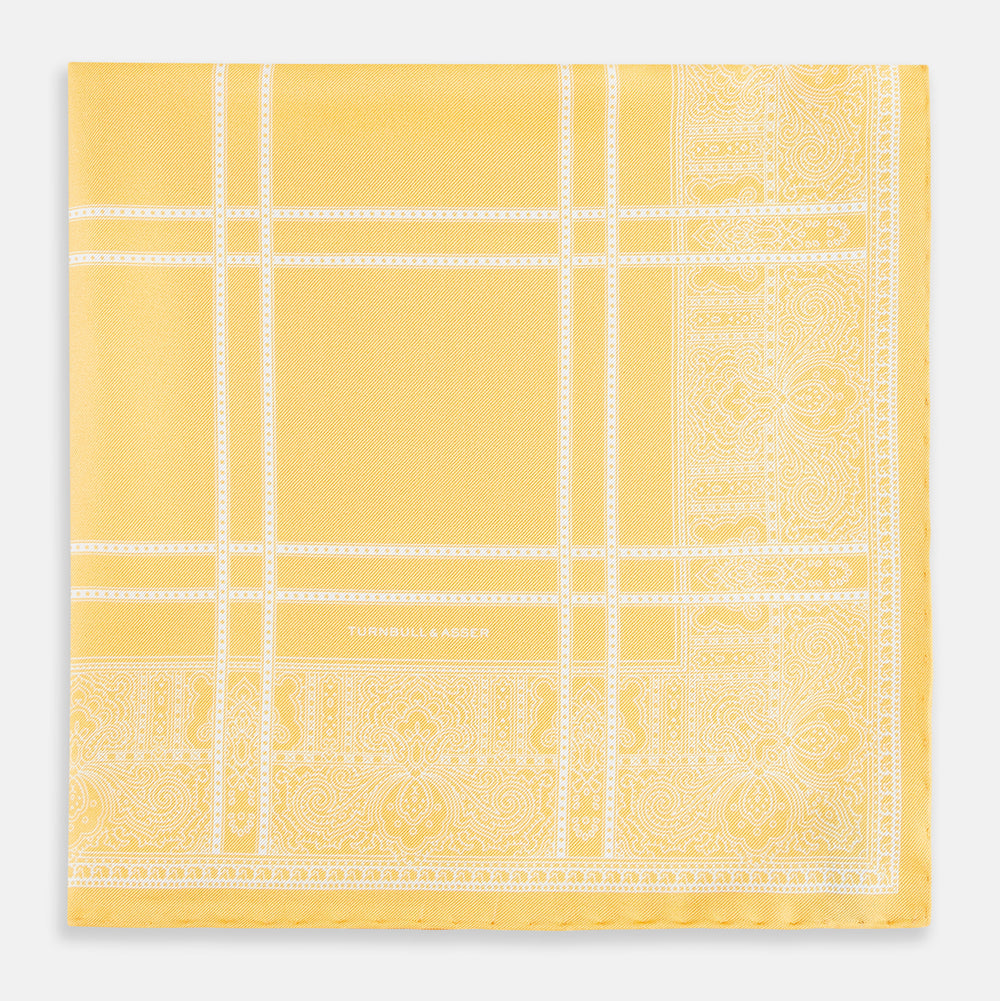 Banana Paisley Bandana Patterned Silk Pocket Square
