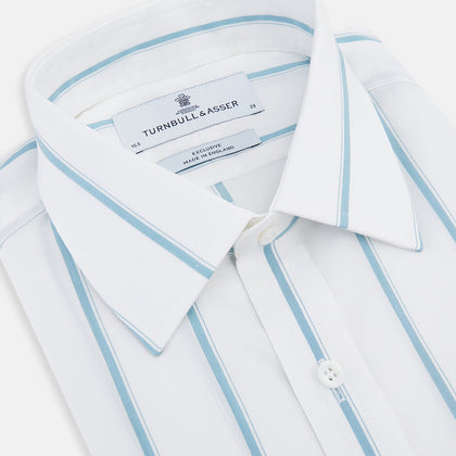 Turquoise Track Stripe Mayfair Shirt
