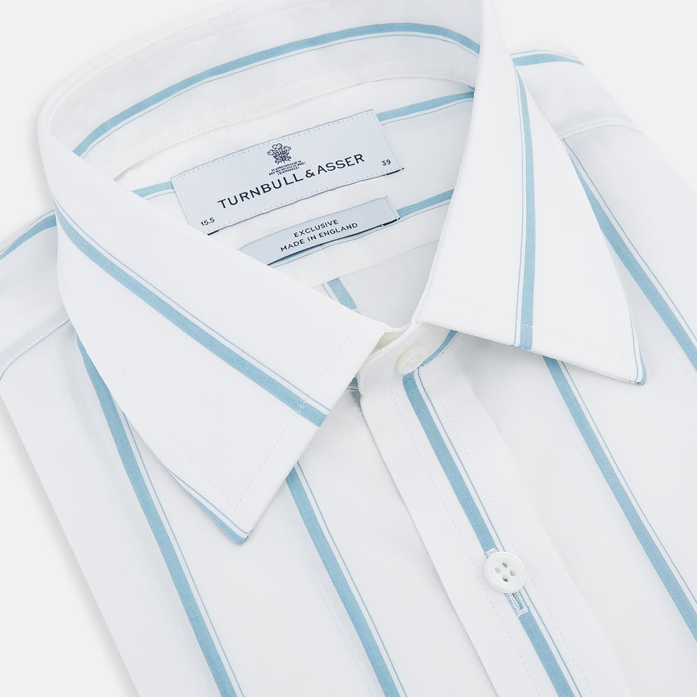 Turquoise Track Stripe Mayfair Shirt
