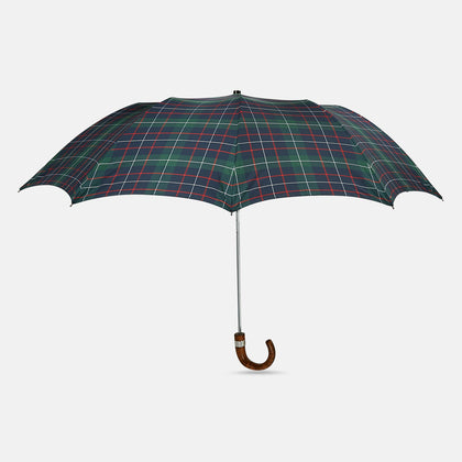 Colquhoun Tartan Telescopic Umbrella with Brown Maple Crook Handle