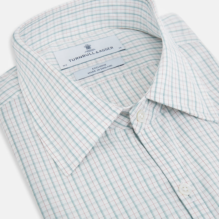 Turquoise and Red Multi Check Westminster Shirt Image 1