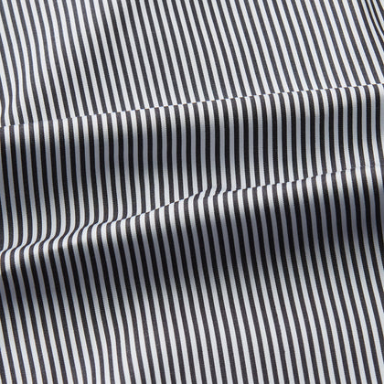 Black Candy Stripe Cotton Regular Fit Mayfair Shirt Image 3