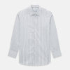 View 1 of product The Turnbull & Asser Navy and Blue Multi Tattersall Westminster Shirt features long sleeves, a button-down style, and a Turnbull collar in a blue and gray check pattern on white, laid flat against a white background.