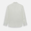 View 3 of product The Vanilla Linen Westminster Shirt by Turnbull & Asser is a long-sleeve, white button-up with a Turnbull collar, buttoned cuffs, and straight hem, highlighting British craftsmanship against a plain white background.