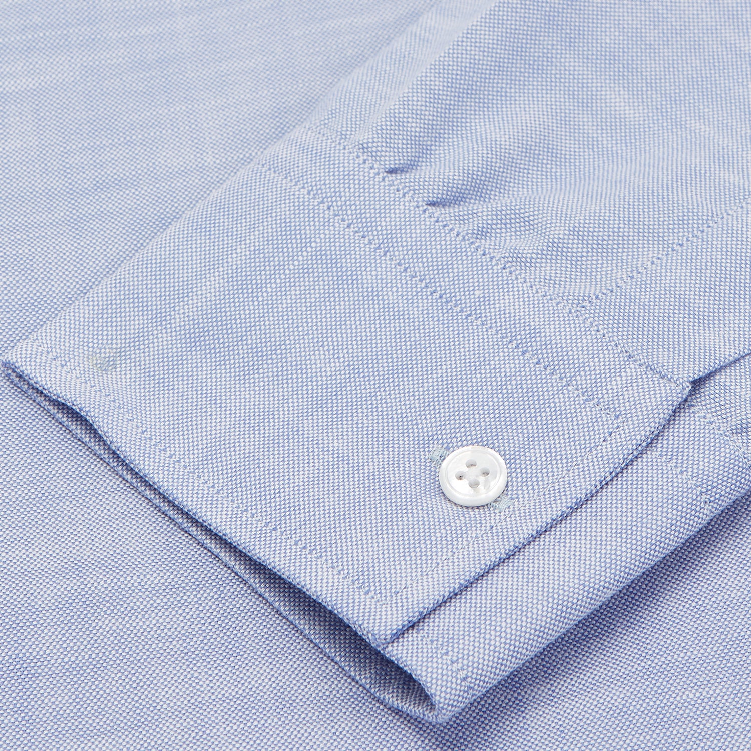 Image 3 of product Mid-Blue Chambray Weekend Fit Shirt with Dorset Collar and 1-Button Cuffs