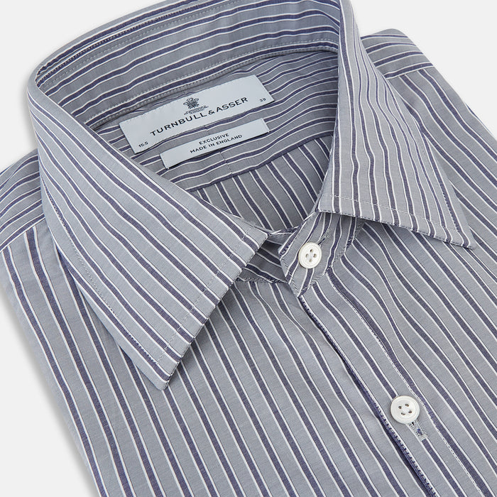Grey Ticking Stripe Westminster Shirt Image 1