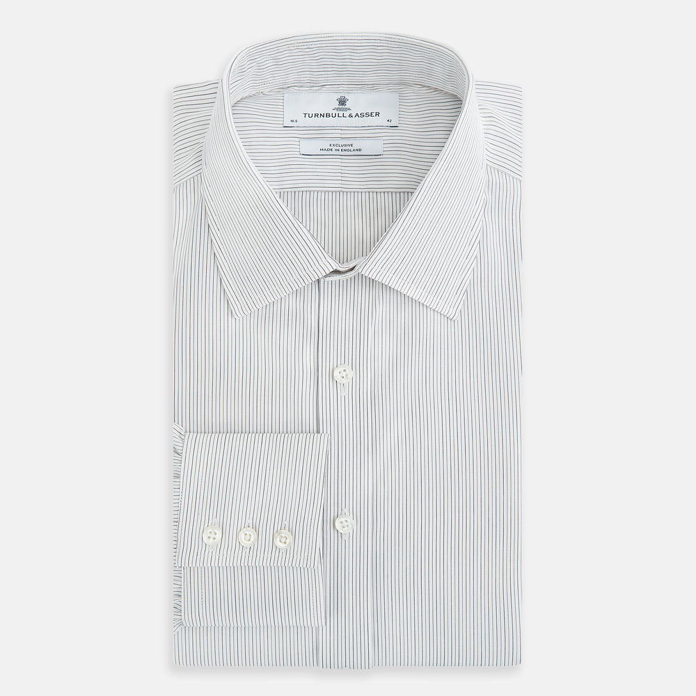 Midnight Blue and Grey Fine Stripe Mayfair Shirt