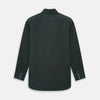 View 3 of product The FOREST GREEN WINDSOR SHIRT by Turnbull & Asser features long sleeves, a Windsor collar, and buttoned cuffs, reflecting British craftsmanship. Displayed on a plain white background.
